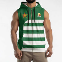 Zimbabwe Rugby Sleeveless Zip Hoodie One For The History Sables - Wonder Print Shop
