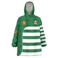 Zimbabwe Rugby Wearable Blanket Hoodie One For The History Sables - Wonder Print Shop
