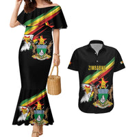 Zimbabwe Wings Flag Couples Matching Mermaid Dress and Hawaiian Shirt Proudly Zimbabwean - Wonder Print Shop