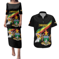 Zimbabwe Wings Flag Couples Matching Puletasi and Hawaiian Shirt Proudly Zimbabwean - Wonder Print Shop