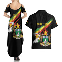 Zimbabwe Wings Flag Couples Matching Summer Maxi Dress and Hawaiian Shirt Proudly Zimbabwean - Wonder Print Shop