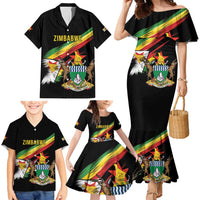 Zimbabwe Wings Flag Family Matching Mermaid Dress and Hawaiian Shirt Proudly Zimbabwean - Wonder Print Shop