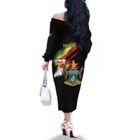 Zimbabwe Wings Flag Family Matching Off The Shoulder Long Sleeve Dress and Hawaiian Shirt Proudly Zimbabwean - Wonder Print Shop