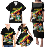 Zimbabwe Wings Flag Family Matching Puletasi and Hawaiian Shirt Proudly Zimbabwean - Wonder Print Shop
