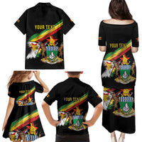 Zimbabwe Wings Flag Family Matching Puletasi and Hawaiian Shirt Proudly Zimbabwean - Wonder Print Shop