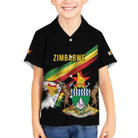 Zimbabwe Wings Flag Family Matching Short Sleeve Bodycon Dress and Hawaiian Shirt Proudly Zimbabwean - Wonder Print Shop