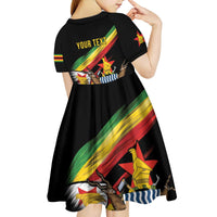 Zimbabwe Wings Flag Kid Short Sleeve Dress Proudly Zimbabwean - Wonder Print Shop