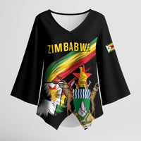 Zimbabwe Wings Flag Kimono Sleeve Blouse Proudly Zimbabwean - Wonder Print Shop
