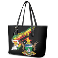 Zimbabwe Wings Flag Leather Tote Bag Proudly Zimbabwean - Wonder Print Shop