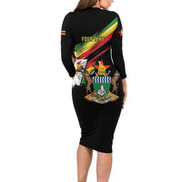 Zimbabwe Wings Flag Long Sleeve Bodycon Dress Proudly Zimbabwean - Wonder Print Shop