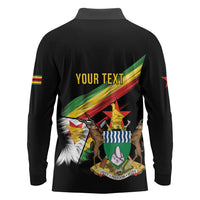Zimbabwe Wings Flag Long Sleeve Polo Shirt Proudly Zimbabwean - Wonder Print Shop