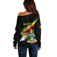 Zimbabwe Wings Flag Off Shoulder Sweater Proudly Zimbabwean - Wonder Print Shop