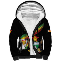 Zimbabwe Wings Flag Sherpa Hoodie Proudly Zimbabwean - Wonder Print Shop