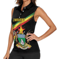 Zimbabwe Wings Flag Women Sleeveless Polo Shirt Proudly Zimbabwean - Wonder Print Shop