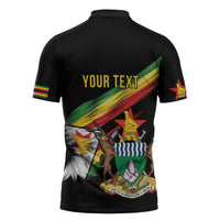 Zimbabwe Wings Flag Zipper Polo Shirt Proudly Zimbabwean - Wonder Print Shop