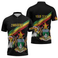 Zimbabwe Wings Flag Zipper Polo Shirt Proudly Zimbabwean - Wonder Print Shop