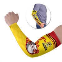 Uganda Cricket Custom Arm Sleeves Cranes Cricket Ball Fire - Wonder Print Shop
