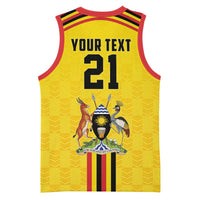 Uganda Cricket Custom Basketball Jersey Cranes Cricket Ball Fire - Wonder Print Shop