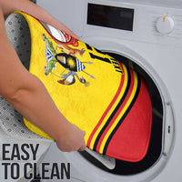 Uganda Cricket Custom Bathroom Set Cranes Cricket Ball Fire - Wonder Print Shop