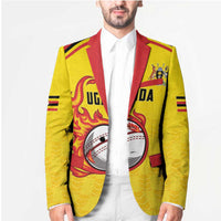 Uganda Cricket Custom Blazer Cranes Cricket Ball Fire - Wonder Print Shop