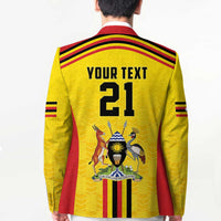 Uganda Cricket Custom Blazer Cranes Cricket Ball Fire - Wonder Print Shop