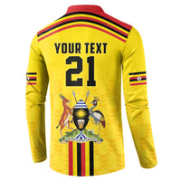Uganda Cricket Custom Button Sweatshirt Cranes Cricket Ball Fire - Wonder Print Shop
