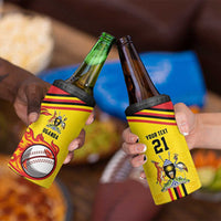Uganda Cricket Custom 4 in 1 Can Cooler Tumbler Cranes Cricket Ball Fire - Wonder Print Shop