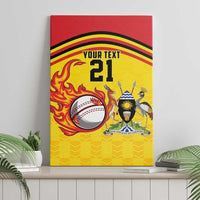 Uganda Cricket Custom Canvas Wall Art Cranes Cricket Ball Fire - Wonder Print Shop