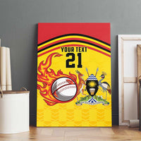 Uganda Cricket Custom Canvas Wall Art Cranes Cricket Ball Fire - Wonder Print Shop