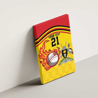 Uganda Cricket Custom Canvas Wall Art Cranes Cricket Ball Fire - Wonder Print Shop