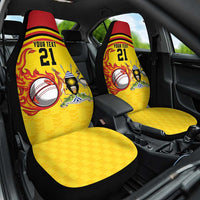 Uganda Cricket Custom Car Seat Cover Cranes Cricket Ball Fire - Wonder Print Shop