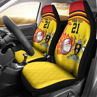 Uganda Cricket Custom Car Seat Cover Cranes Cricket Ball Fire - Wonder Print Shop