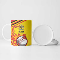 Uganda Cricket Ceramic Mug Cranes Cricket Ball Fire - Wonder Print Shop