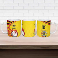 Uganda Cricket Ceramic Mug Cranes Cricket Ball Fire - Wonder Print Shop