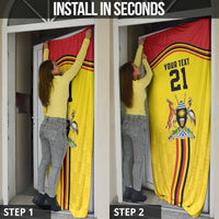Uganda Cricket Custom Door Cover Cranes Cricket Ball Fire - Wonder Print Shop