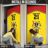 Uganda Cricket Custom Door Cover Cranes Cricket Ball Fire - Wonder Print Shop