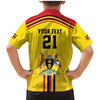 Uganda Cricket Custom Family Matching Mermaid Dress and Hawaiian Shirt Cranes Cricket Ball Fire - Wonder Print Shop