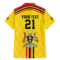 Uganda Cricket Custom Family Matching Mermaid Dress and Hawaiian Shirt Cranes Cricket Ball Fire - Wonder Print Shop