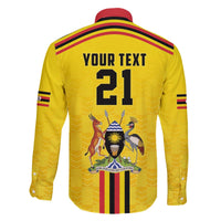 Uganda Cricket Custom Family Matching Off The Shoulder Long Sleeve Dress and Hawaiian Shirt Cranes Cricket Ball Fire - Wonder Print Shop