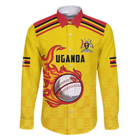 Uganda Cricket Custom Family Matching Off Shoulder Short Dress and Hawaiian Shirt Cranes Cricket Ball Fire - Wonder Print Shop