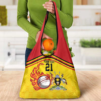 Uganda Cricket Custom Grocery Bag Cranes Cricket Ball Fire - Wonder Print Shop