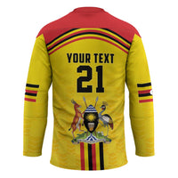 Uganda Cricket Custom Hockey Jersey Cranes Cricket Ball Fire - Wonder Print Shop