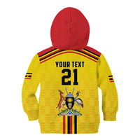 Uganda Cricket Custom Kid Hoodie Cranes Cricket Ball Fire - Wonder Print Shop