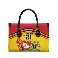 Uganda Cricket Custom Leather Bag Cranes Cricket Ball Fire - Wonder Print Shop