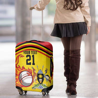 Uganda Cricket Custom Luggage Cover Cranes Cricket Ball Fire - Wonder Print Shop