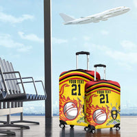 Uganda Cricket Custom Luggage Cover Cranes Cricket Ball Fire - Wonder Print Shop