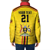 Uganda Cricket Custom Padded Jacket Cranes Cricket Ball Fire - Wonder Print Shop