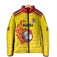 Uganda Cricket Custom Padded Jacket Cranes Cricket Ball Fire - Wonder Print Shop