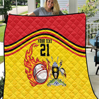 Uganda Cricket Custom Quilt Cranes Cricket Ball Fire - Wonder Print Shop