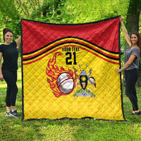 Uganda Cricket Custom Quilt Cranes Cricket Ball Fire - Wonder Print Shop